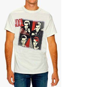 Billy Idol Four Square post punk glam rock Official T-Shirt cotton L NWT